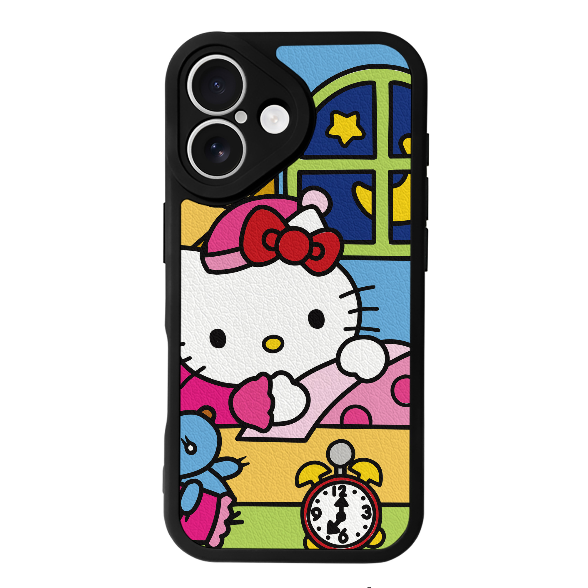 （画像用） Hello Kitty ハローキティ 【iPhone 16シリーズ対応】シリコンスマホケース（レザー調） 材質：シリコン